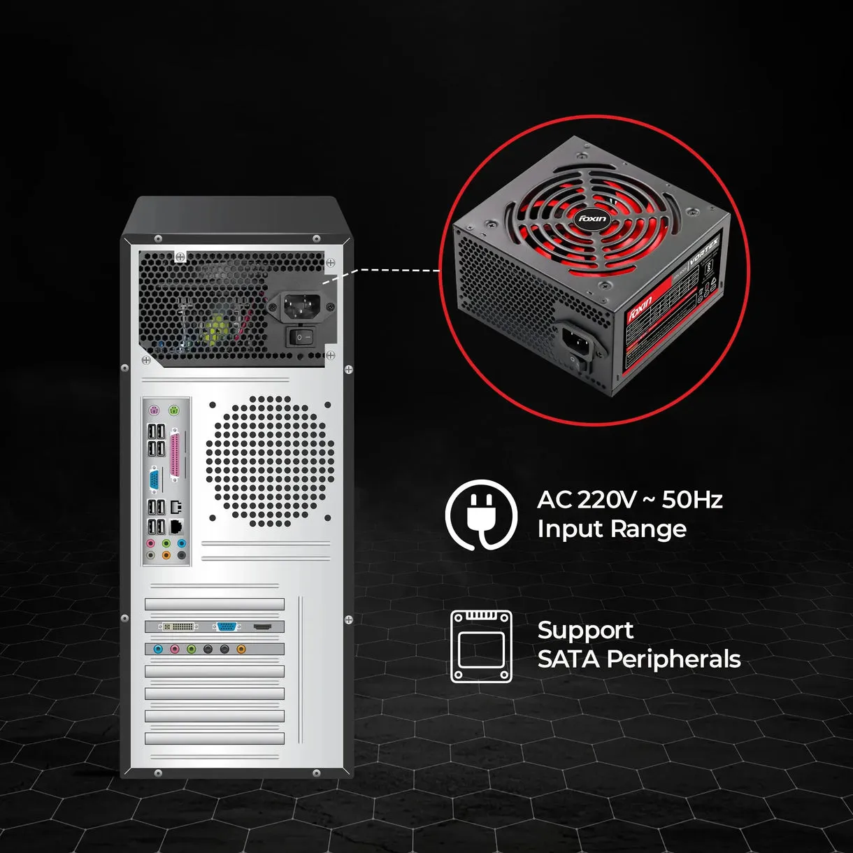 Foxin Desktop Power Supply Vortex 800 view 4